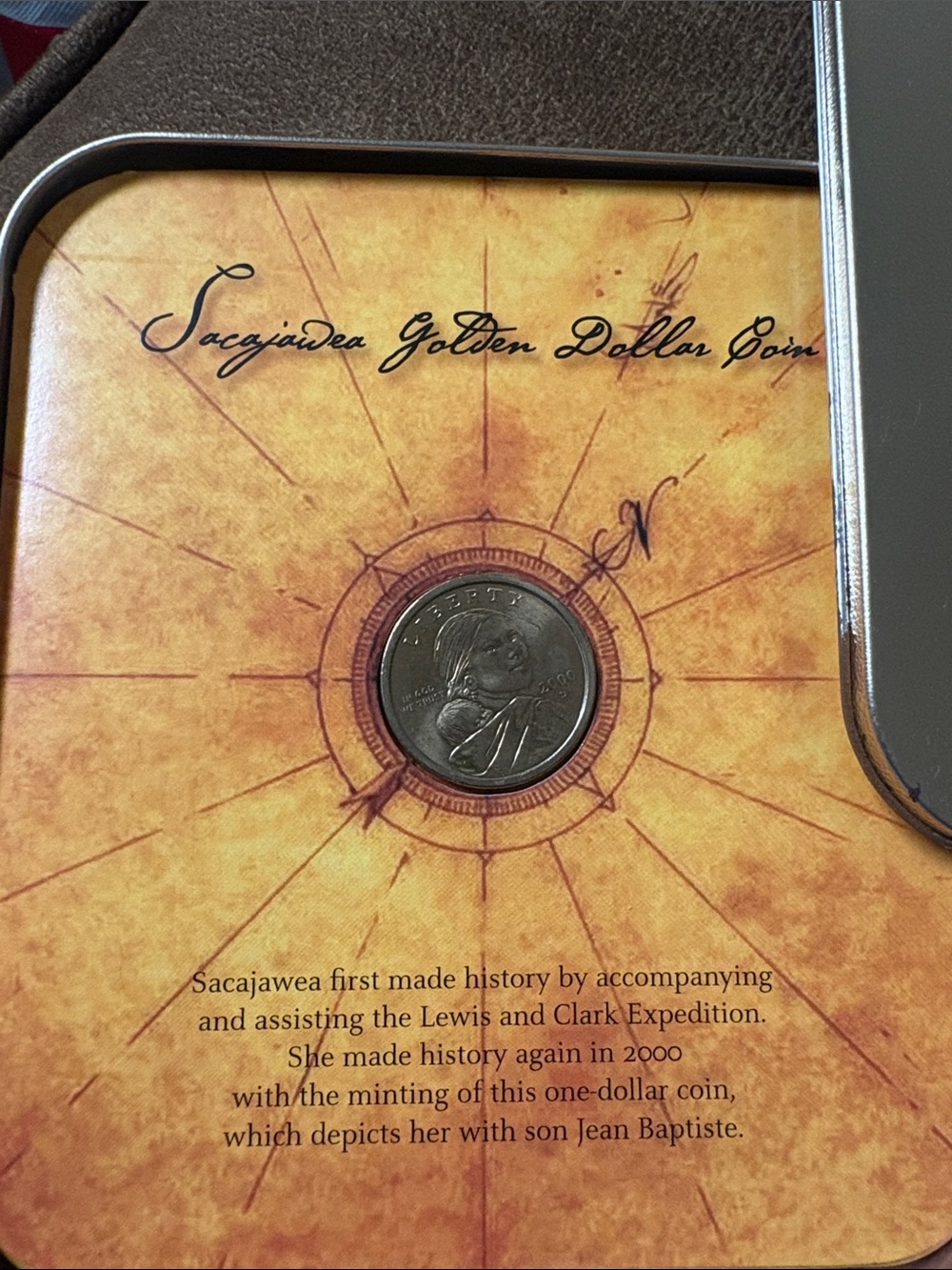 SACAJAWEA 2000 Golden Dollar Coin case booklet CD